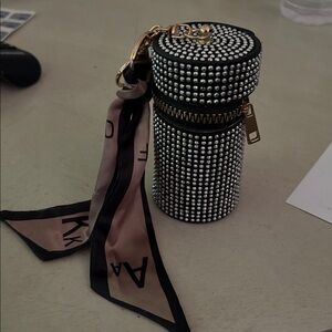 Rhinestone Cylinder Bag. Small lipstick/chapstick holder with Scarf Accent